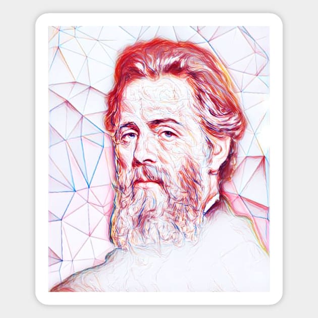 Herman Melville Portrait | Herman Melville line art Magnet by JustLit